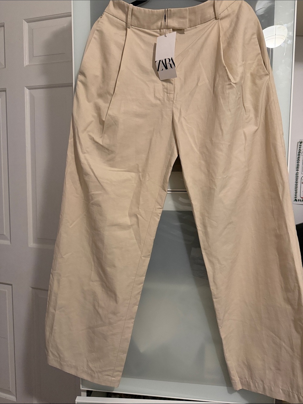 ZARA Cream Wide-Leg Pants